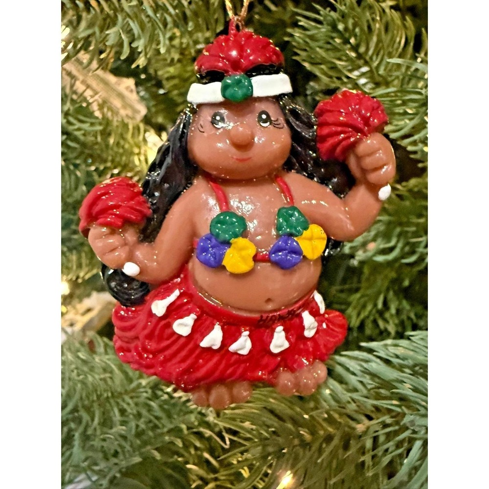 Vintage‎ Hawaii Hula Girl Christmas Ornament Joseph K & Company Honolulu